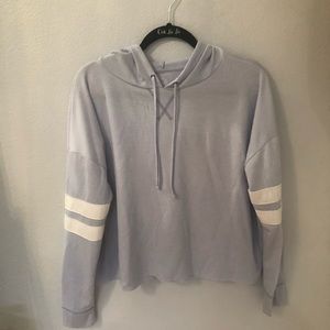 SO Athleisure Lightweight Sky Blue Striped Hoodie